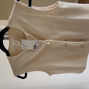 H&M Cream Sleeveless Vest Lined